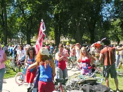 We stopped at this big party at the CSU oval midway through the ride. We stopped at this big party at the CSU oval midway through the ride.
