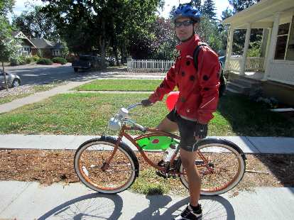 My ladybug costume was rather warm since my cycling jacket was the only red top I owned.