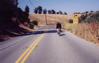This is the hot-shot who I was playing cat-and-mouse with in Portola Valley and (shown here) Arastradero Rd.
