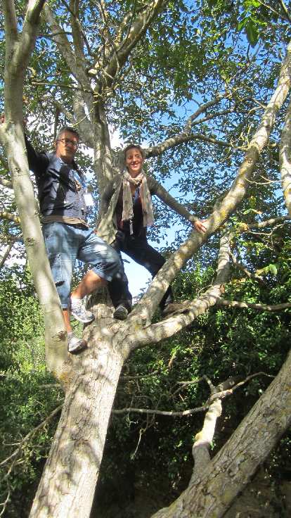 Antonio and Barbara in a tree.