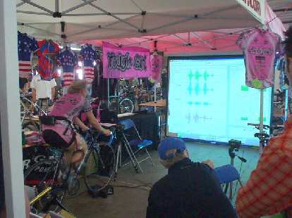 The Tough Girls were on hand doing a Computrainer demo.