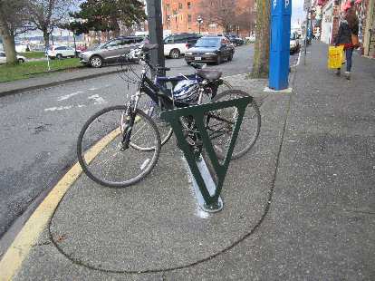 "V" bicycle racks.