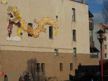 Dragon artwork in Chinatown.