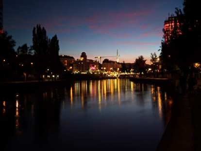 The Wien River at night.