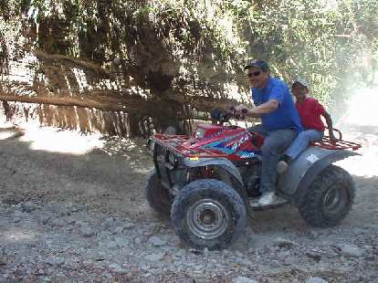 An ATV was on hand to carry bags and camping equipment to the top. An ATV was on hand to carry bags and camping equipment to the top.