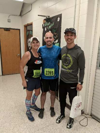 Mel, Manuel, and Felix before the 2019 Wabash Trace Trail Marathon. Mel, Manuel, and Felix before the 2019 Wabash Trace Trail Marathon.