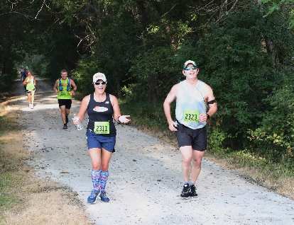 Mel at the 2019 Wabash Trace Nature Trail Marathon. Photo: Jan Zanders. Mel at the 2019 Wabash Trace Nature Trail Marathon.