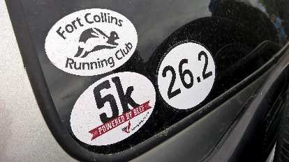 Photo: Fort Collins Running Club, 5K, 26.2 stickers
