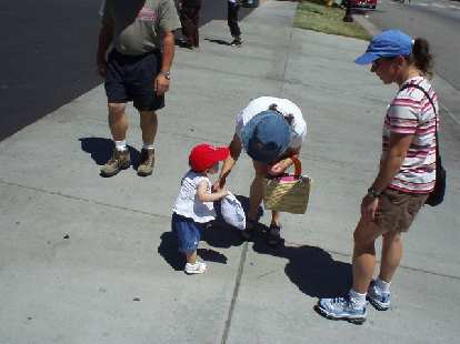 Aw, what a cute little boy in a red baseball cap, said a passerby. No, not a boy... that's cute little Emmalee! Aw, what a cute little boy in a red baseball cap, said a passerby. No, not a boy... that's cute little Emmalee!