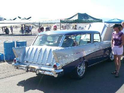 Photo: Hot rodded 50s Chevy wagon.