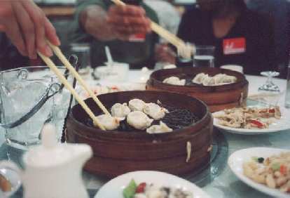 In Xian, we had a dumpling banquet, including these pheasant dumplings... or is it pidgeon?  "Tastes like chicken..."