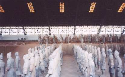 Reconstructed terra cotta soldiers. Reconstructed terra cotta soldiers.
