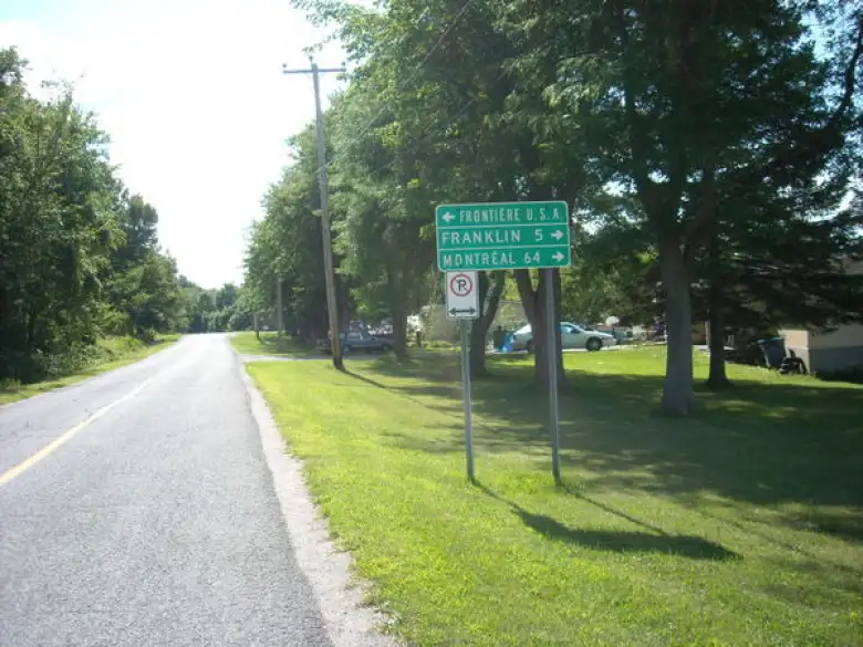 [Mile 360] Despite having ridden in Quebec for a couple hours now, I was still just a couple miles from the U.S. border due to riding parallel to it. 