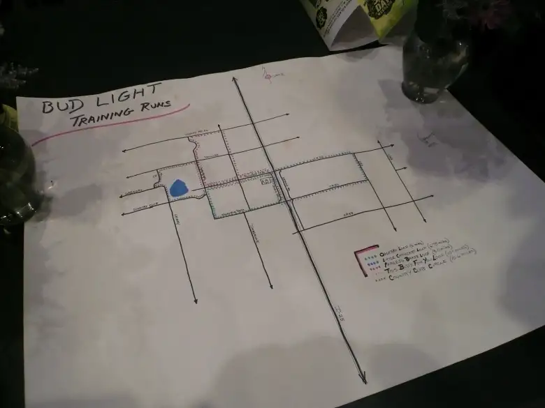 The two routes that people could choose to run.  We ran them both.