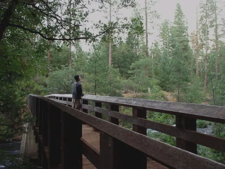 Felix Wong looking out on the Fisherman's Bridge upstream of the falls, pondering why it took him so long to come here. Felix Wong looking out on the Fisherman's Bridge upstream of the falls, pondering why it took him so long to come here.