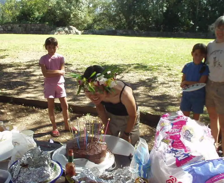 Stacey blowing out candles with her two new lungs. Stacey blowing out candles with her two new lungs.