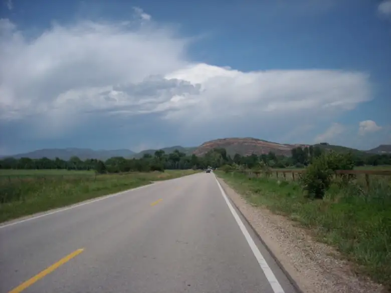 Towards the red rock in Bellvue just north of Bingham Hill.