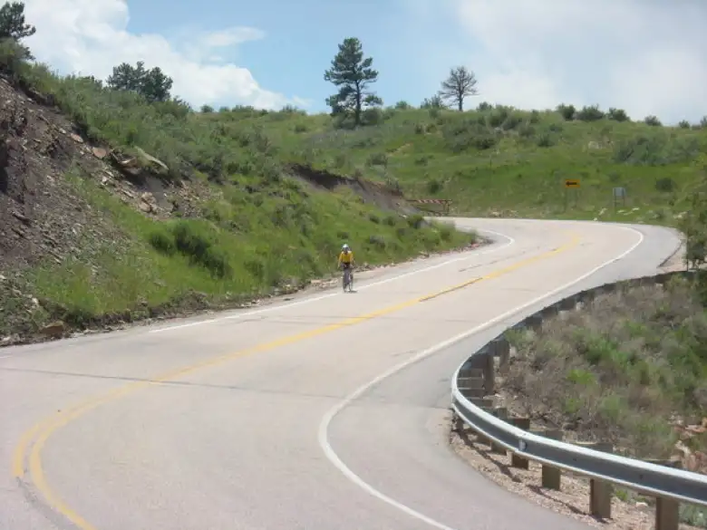 A couple days later, a world traveler Paul was visiting and we did a hilly bike ride.  Here's Paul coming down Centennial Rd.