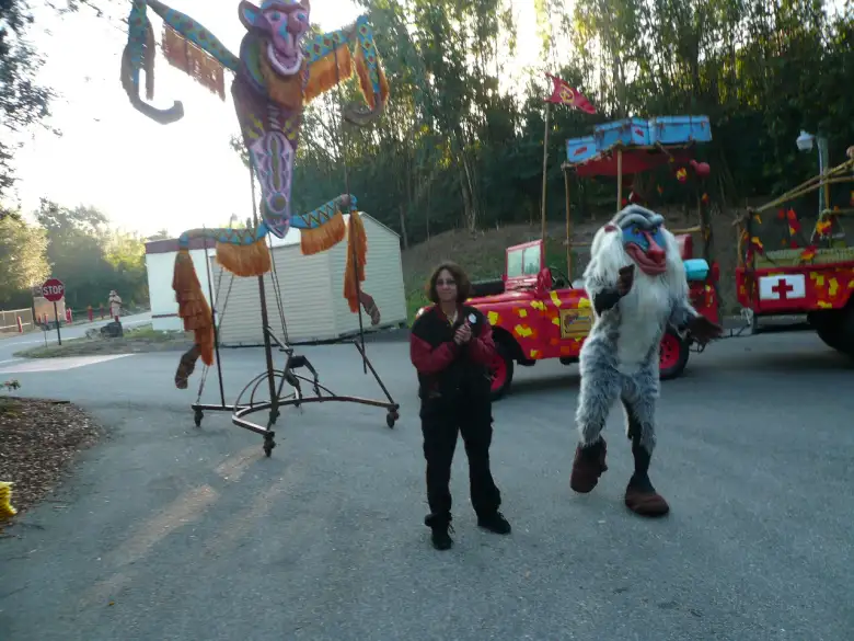 [Mile 16.5, 8:25 a.m.] Rafiki, the wise baboon from The Lion King.