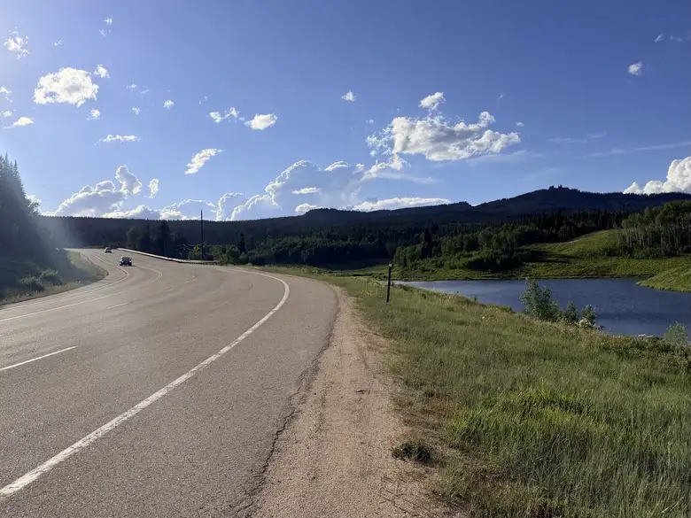 Muddy Pass Lake was just past the start of the climb up the east side of Rabbit Ears Pass in Colorado.