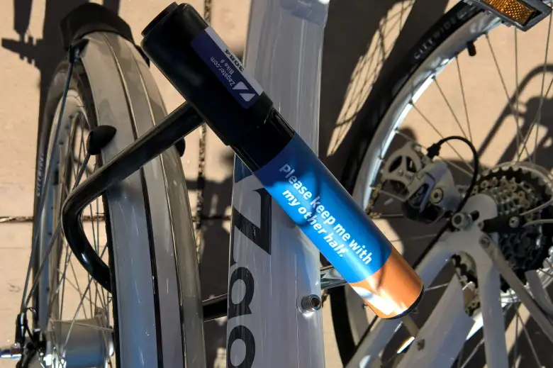 U-lock for Zagster city share bicycle. U-lock for Zagster city share bicycle.