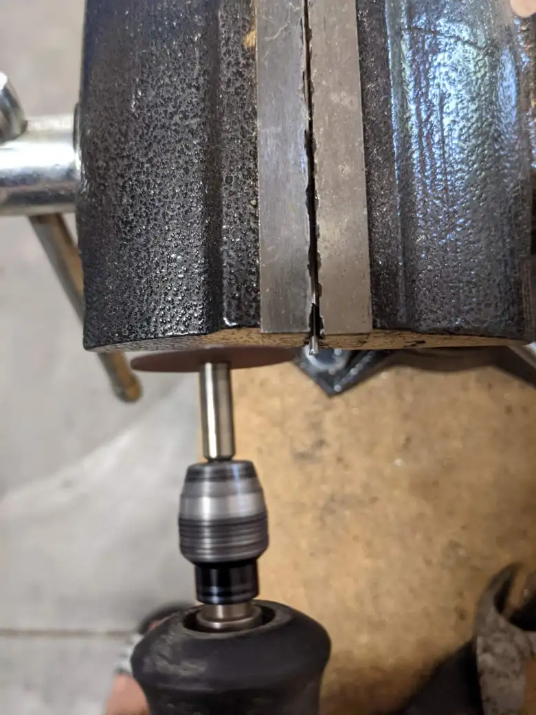 ... and then used a Dremel cut-off wheel to cut it down to make a new watch pin collar of about two millimeters in length.
