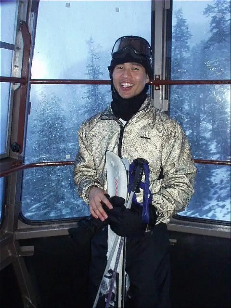 Felix, having survived his first day of skiing with no injuries, aside from a bruised lower lip (a result of one of my crashes)  It was an encouraging day; felt very natural, just have to get used to some of the steeper slopes and the sheer number of skiiers sharing the slopes!
