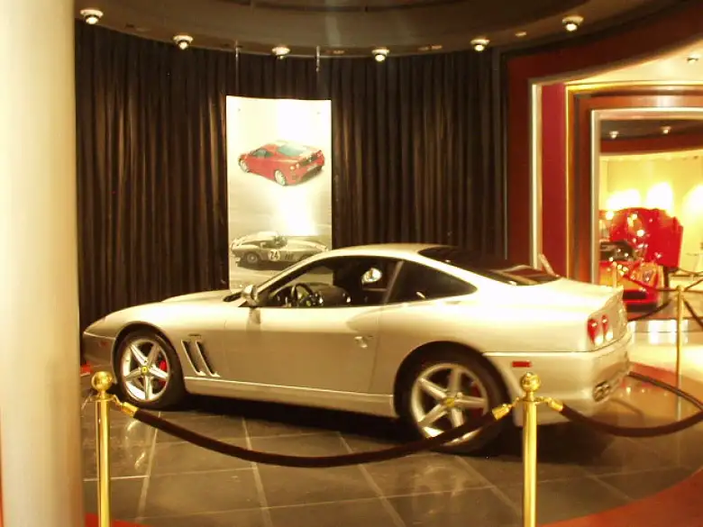 This is a 550 Maranello.  Reminds me of when I saw one at the Ferrari Museum in Maranello, Italy six years ago.  Has it been that long?