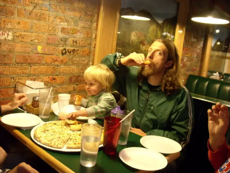 We went out to a pizzeria in Estes Park afterwards. 