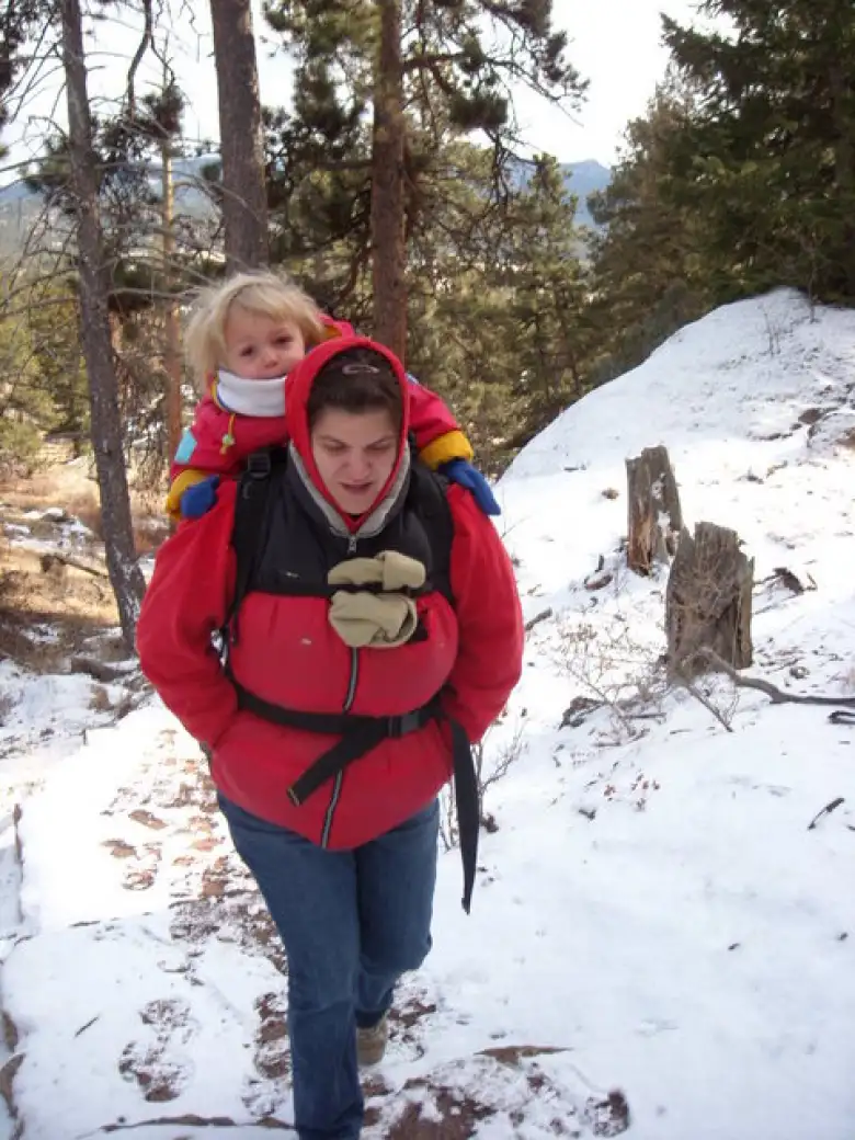 Dana and Alistair trudging up the trail.