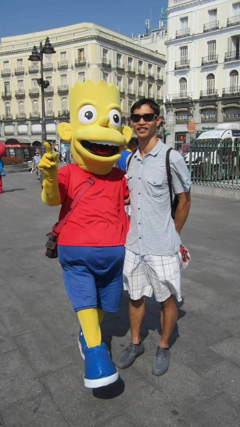 With Bart Simpson. With Bart Simpson.