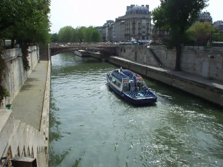 The view of the Seine near St. Michel and the Notre Dame Cathedral.