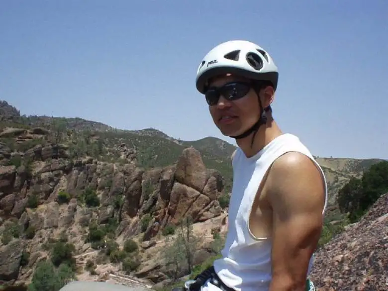Felix Wong at the top of the First Sister.