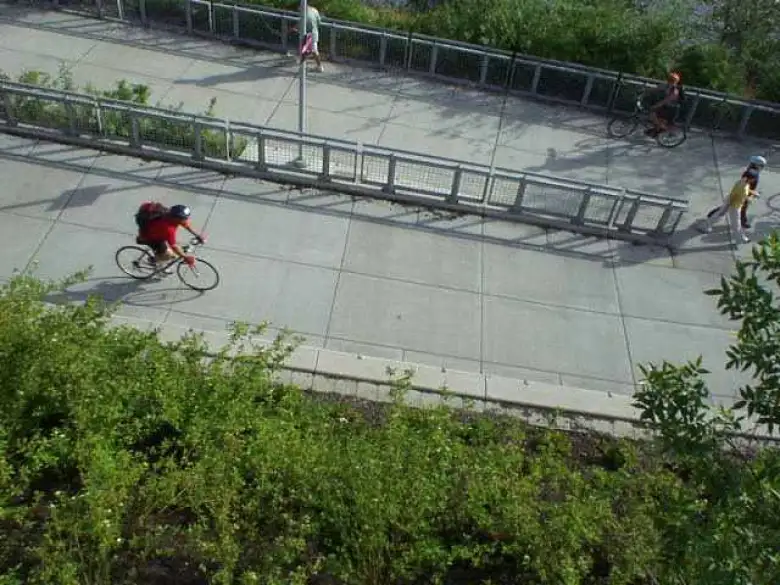 Here's Mike heading back over the bike bridge back to downtown Portland after the STP Bicycle Classic.
