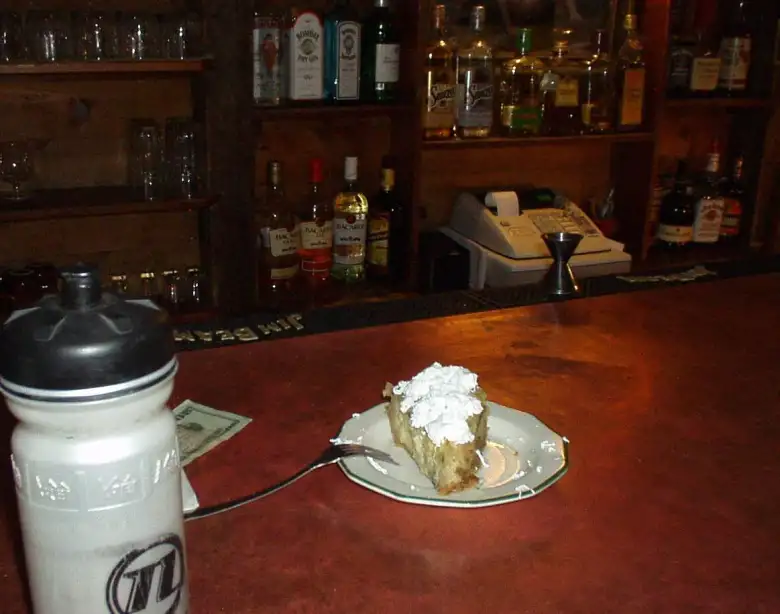 [Mile 90, 11:06 a.m.] Here I had a piece of banana creme pie -- 