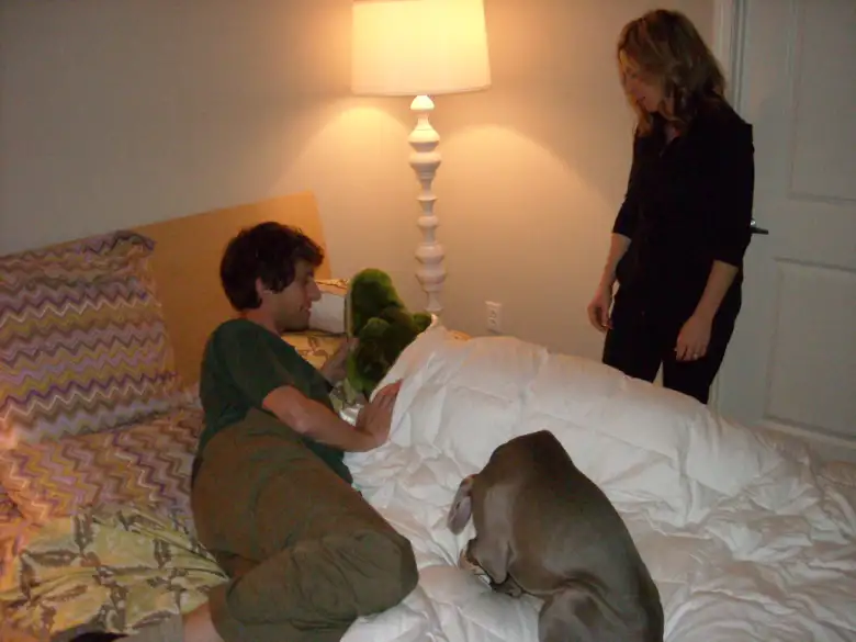 My buddy Dan's entire family, including wife Susan, dog Beatrice, and Chomp Chomp the alligator.