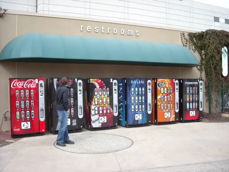 Vending machines featuring Coca-Cola's American products. Vending machines featuring Coca-Cola's American products.