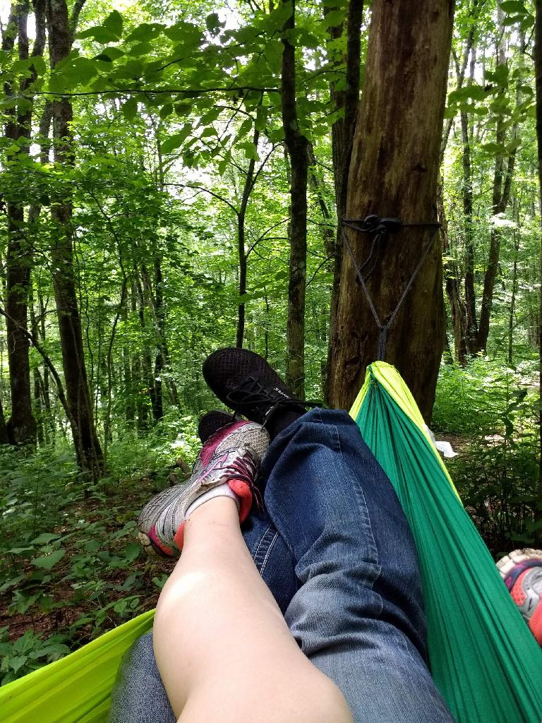 Resting at Mooney Gap on Albert Mountain in a green Chillax double hammock my brother and sister-in-law gave me during the holidays Resting at Mooney Gap on Albert Mountain in a green Chillax double hammock my brother and sister-in-law gave me during the holidays