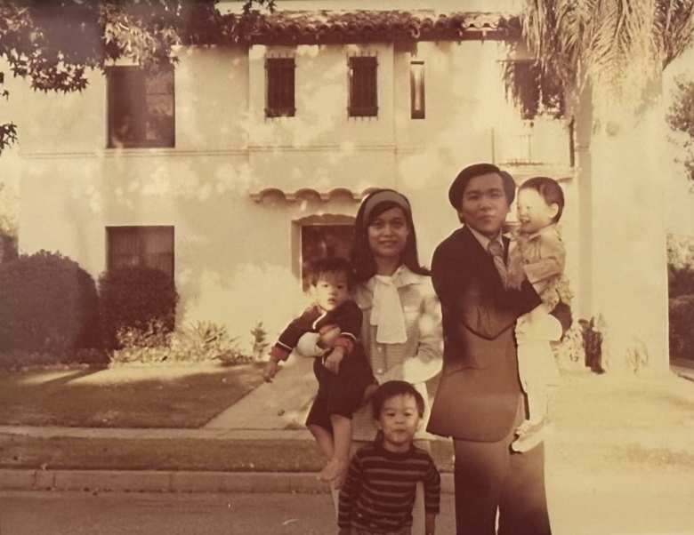 My mom, dad, and brothers at our home in Alhambra in 1977. I think I'm the one my dad was holding.