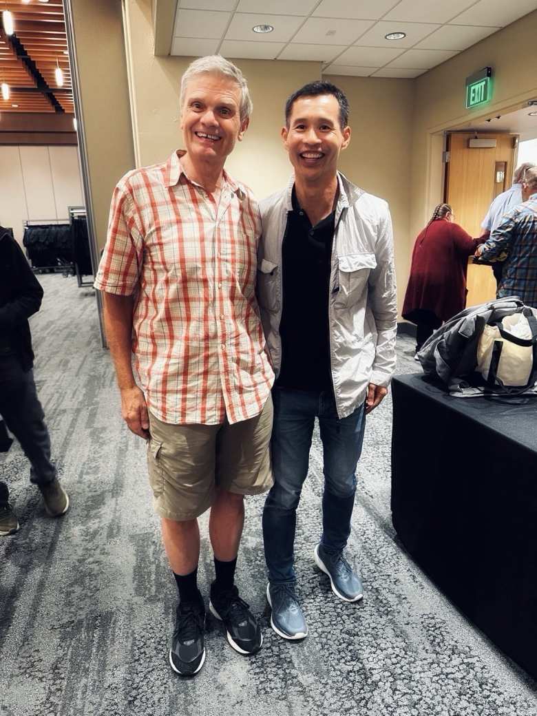 Bob Shaver and Felix Wong. Bob was the founder of ShaverSport, which was prominently featured in the 1985 classic cycling movie American Flyers. 