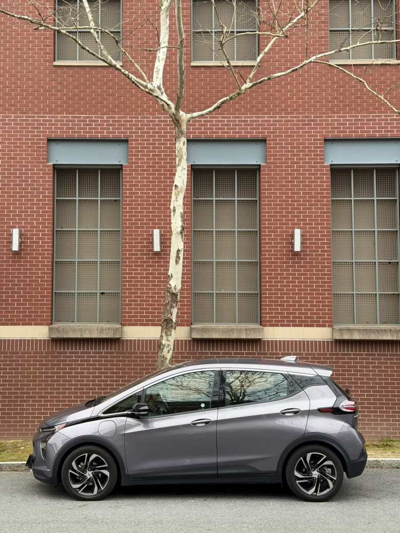 The Chevy Bolt EV rental car I was driving in Annapolis.