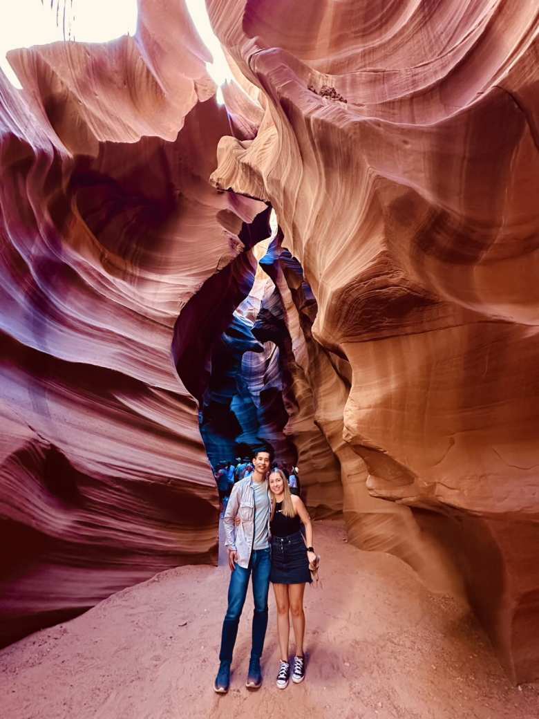Felix and Andrea inside Upper Antelope Canyon.