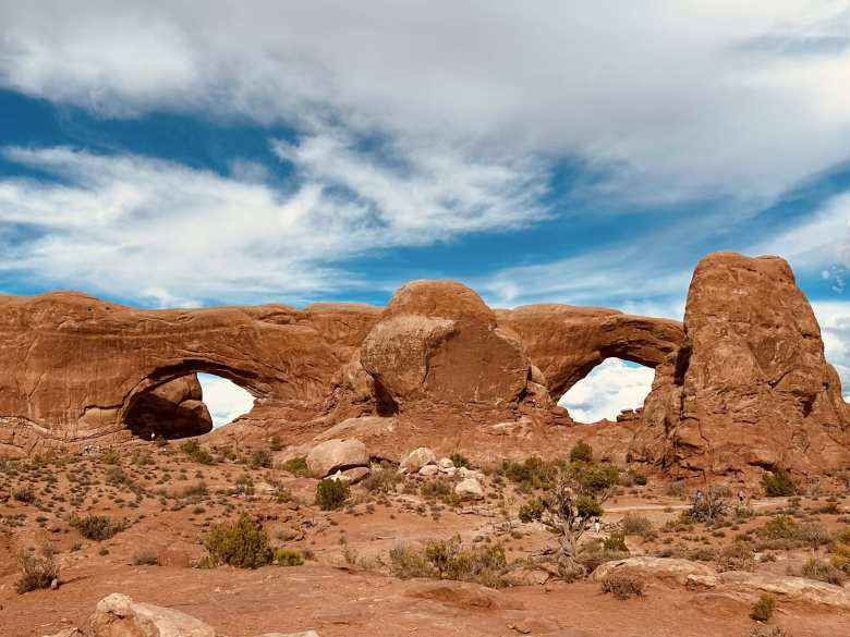 The North Window and South Window of Arches National Park.