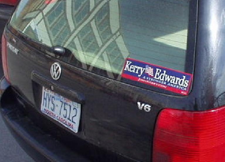 You will almost never see a Bush-Cheney bumper sticker in this progressive town.