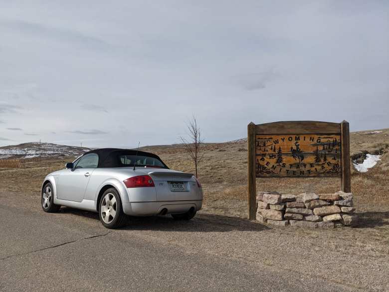 silver 2001 Audi TT Quattro Roadster, Wyoming Penitentiary