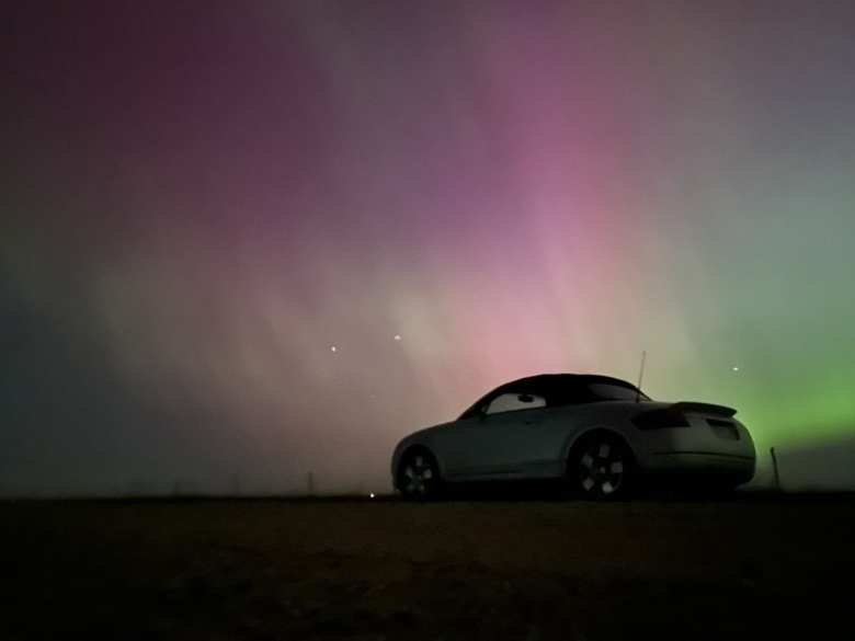 My Audi TT Roadster Quattro with the Northern Lights in the background.