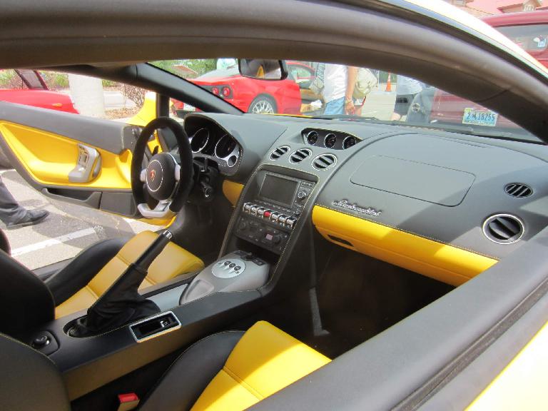 The interior of the Lamborghini Gallardos was the most luxurious and stylish of any car here.