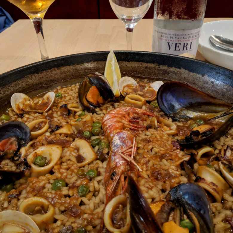 On Pi Day (March 14), I had paella with seafood.