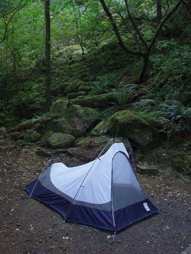 Beacon Rock State Park is in Washington State about 25 miles west of Hood River, OR, and has some nice secluded campgrounds.  This is where I stayed one night.