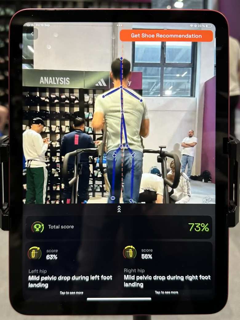 At the Berlin Marathon expo, I did a free gait analysis put on by Adidas and Ochy, a gait analysis app. The representative said my 73% score (wearing Saucony Kinvara 15 shoes) was 
